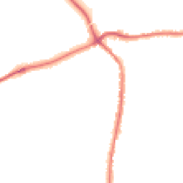 Night-time road noise heatmap for TN13 3NA