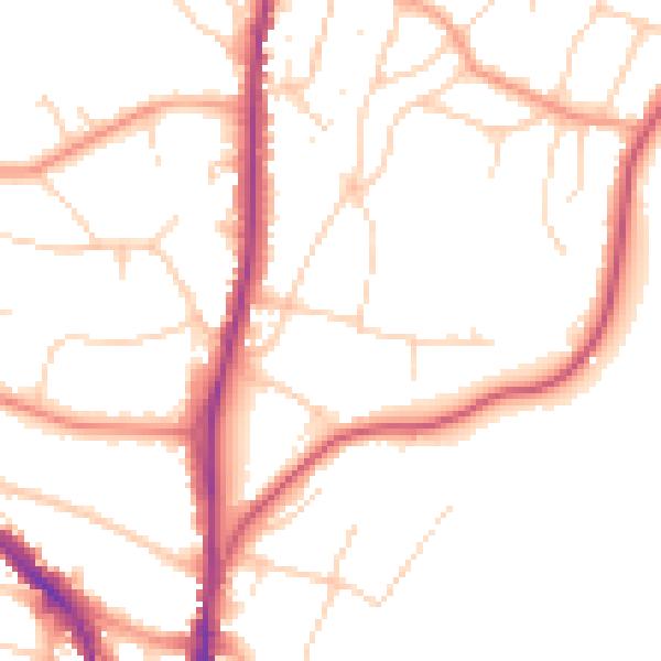 Daytime road noise heatmap for TN13 3UR