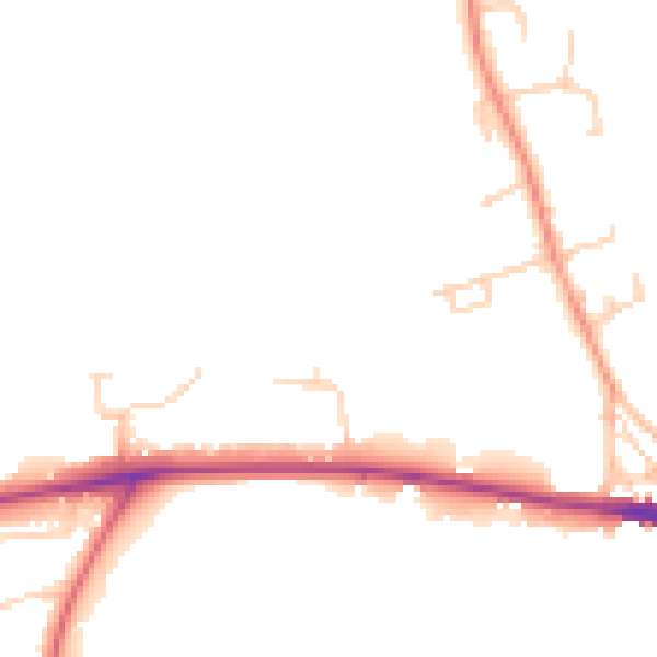Daytime road noise heatmap for TN15 0AB