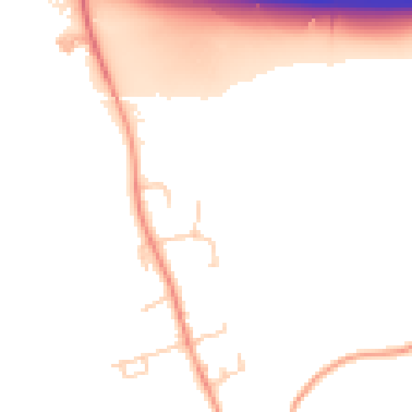 Daytime road noise heatmap for TN15 0DD