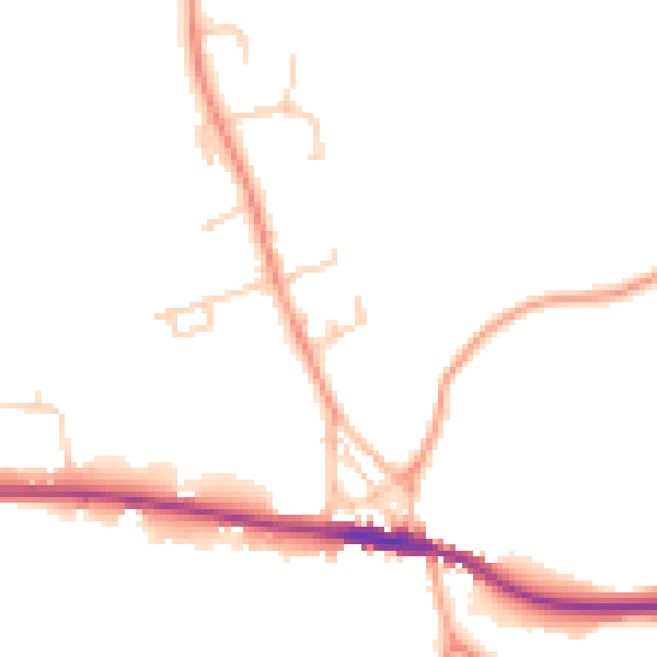 Daytime road noise heatmap for TN15 0DP