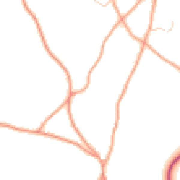 Daytime road noise heatmap for TN15 0PB