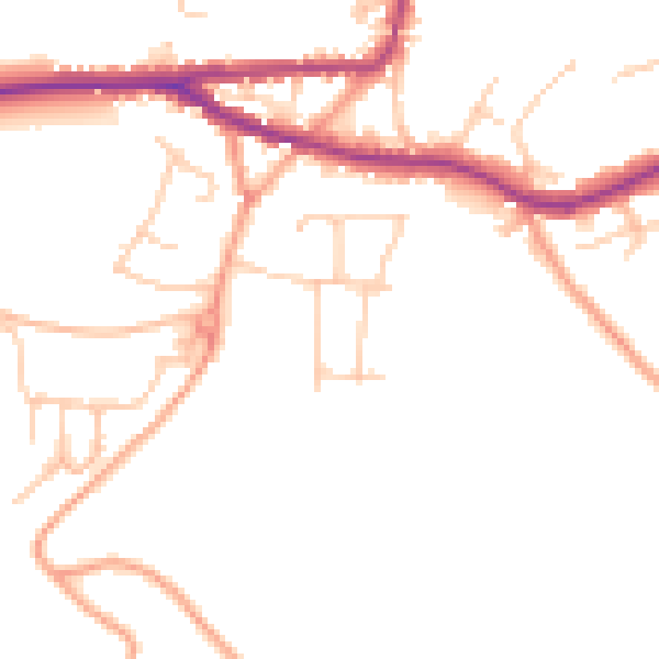 Daytime road noise heatmap for TN15 8SH