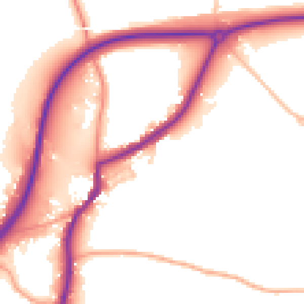 Daytime road noise heatmap for TN15 9HW