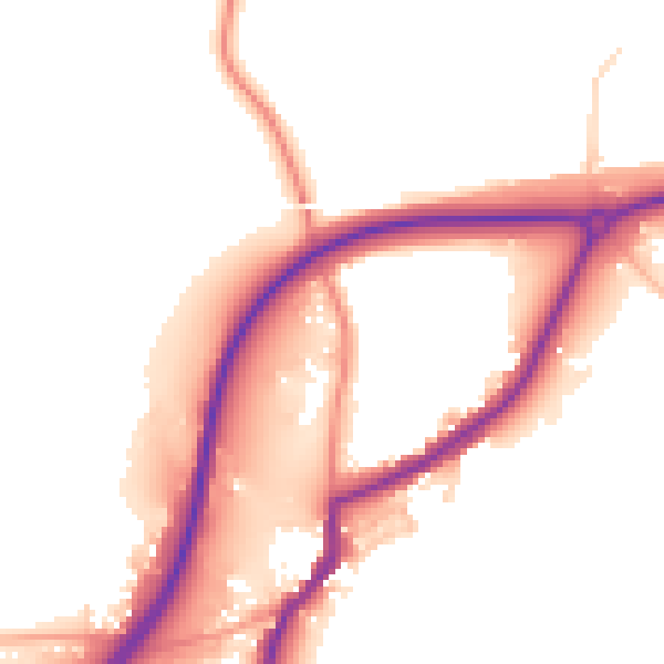 Daytime road noise heatmap for TN15 9JE