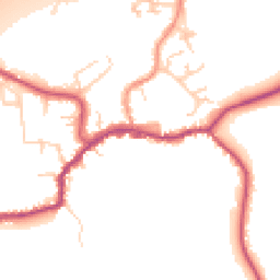 Daytime road noise heatmap for TN16 1AZ