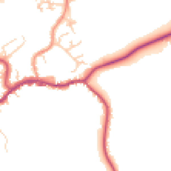 Daytime road noise heatmap for TN16 1BU