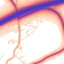 Daytime road noise heatmap for TN16 1DX