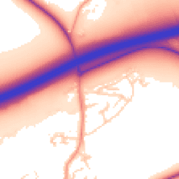 Daytime road noise heatmap for TN16 1ED