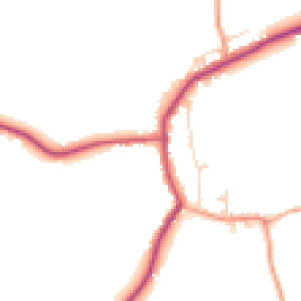 Daytime road noise heatmap for TN17 4PD