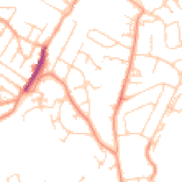 Daytime road noise heatmap for TN2 3AE