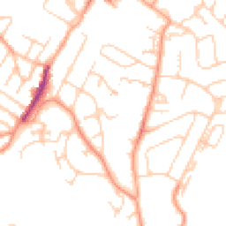 Daytime road noise heatmap for TN2 3AQ