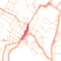 Daytime road noise heatmap for TN2 3AR