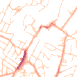 Daytime road noise heatmap for TN2 3AS