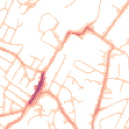 Daytime road noise heatmap for TN2 3AU