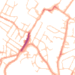 Daytime road noise heatmap for TN2 3AZ