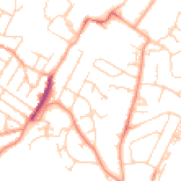 Daytime road noise heatmap for TN2 3BD