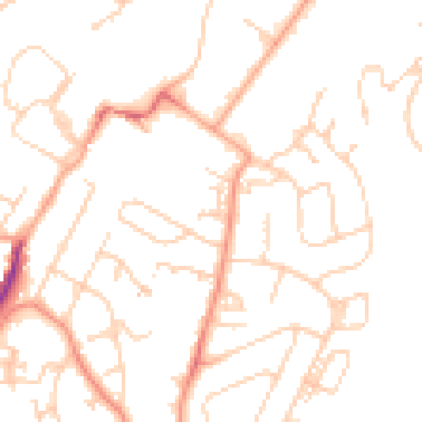 Daytime road noise heatmap for TN2 3BP