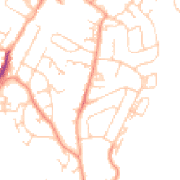 Daytime road noise heatmap for TN2 3BY