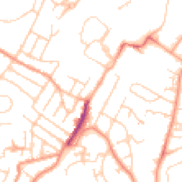 Daytime road noise heatmap for TN2 3DW