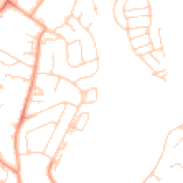Daytime road noise heatmap for TN2 3FE