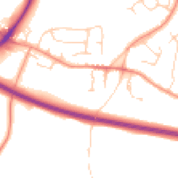 Daytime road noise heatmap for TN2 4BY