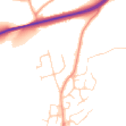 Daytime road noise heatmap for TN2 4DA