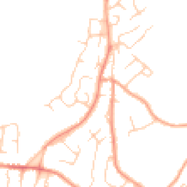 Daytime road noise heatmap for TN2 4DX
