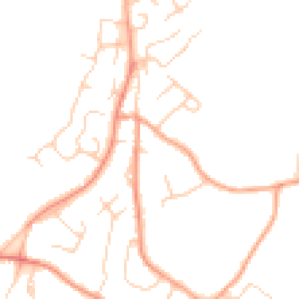 Daytime road noise heatmap for TN2 4LU