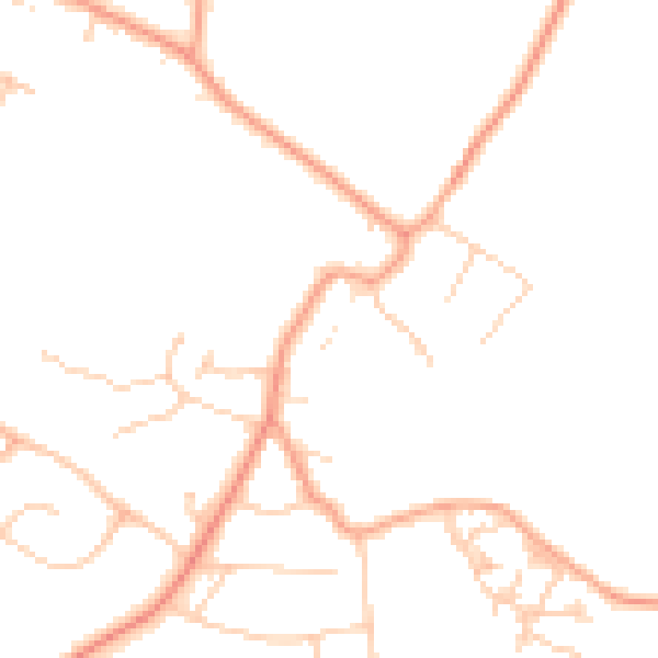 Daytime road noise heatmap for TN2 5AN