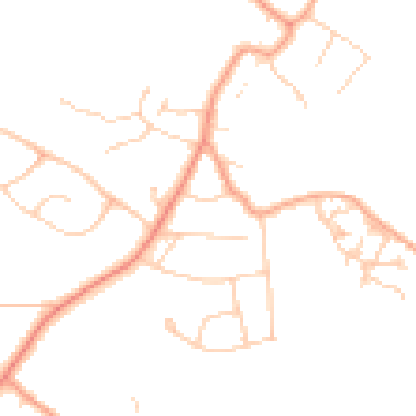 Daytime road noise heatmap for TN2 5BH