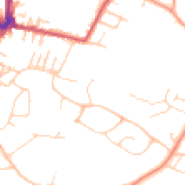 Daytime road noise heatmap for TN2 5EA