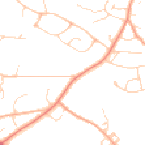 Daytime road noise heatmap for TN2 5FD