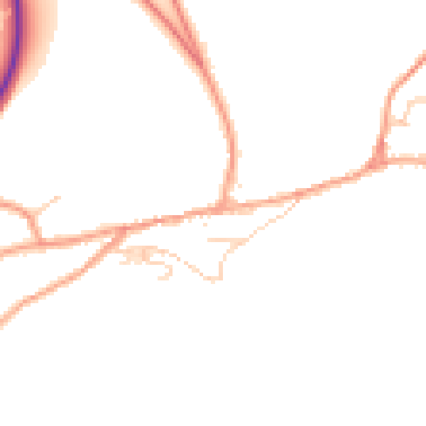 Daytime road noise heatmap for TN20 6AA