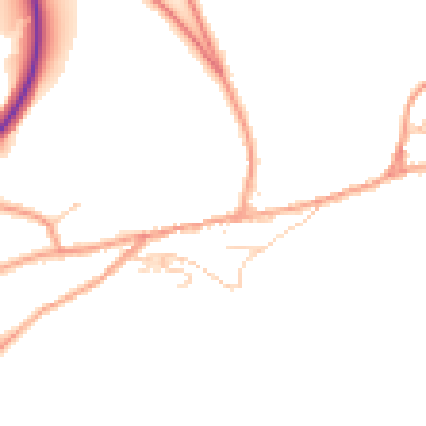 Daytime road noise heatmap for TN20 6AG