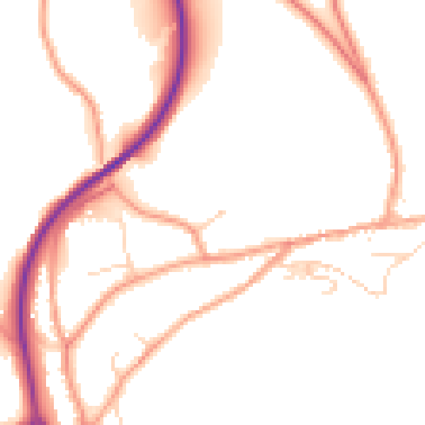 Daytime road noise heatmap for TN20 6AT
