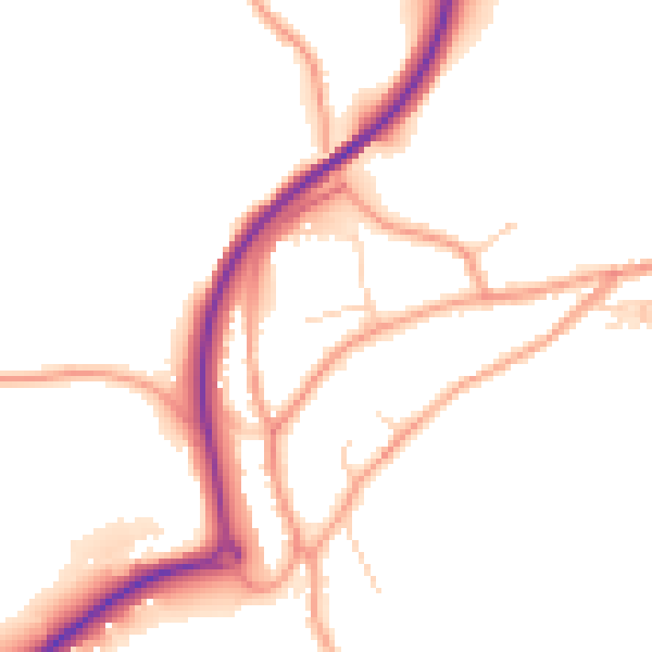 Daytime road noise heatmap for TN20 6AU