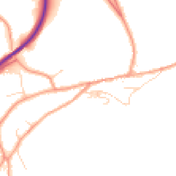 Daytime road noise heatmap for TN20 6BA