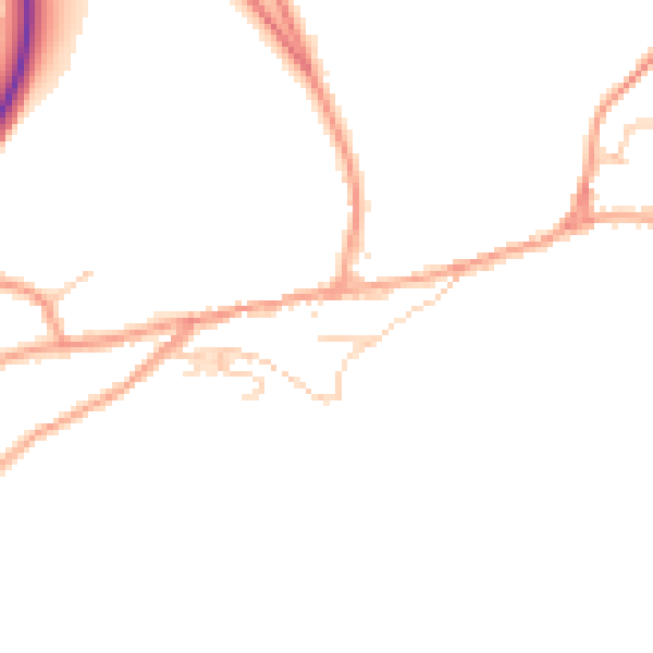Daytime road noise heatmap for TN20 6BE