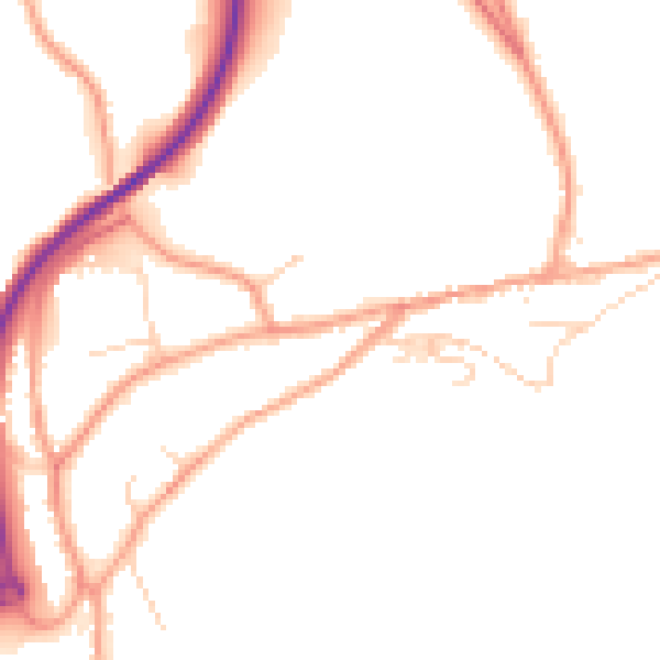 Daytime road noise heatmap for TN20 6BH
