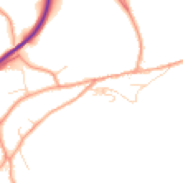 Daytime road noise heatmap for TN20 6DA