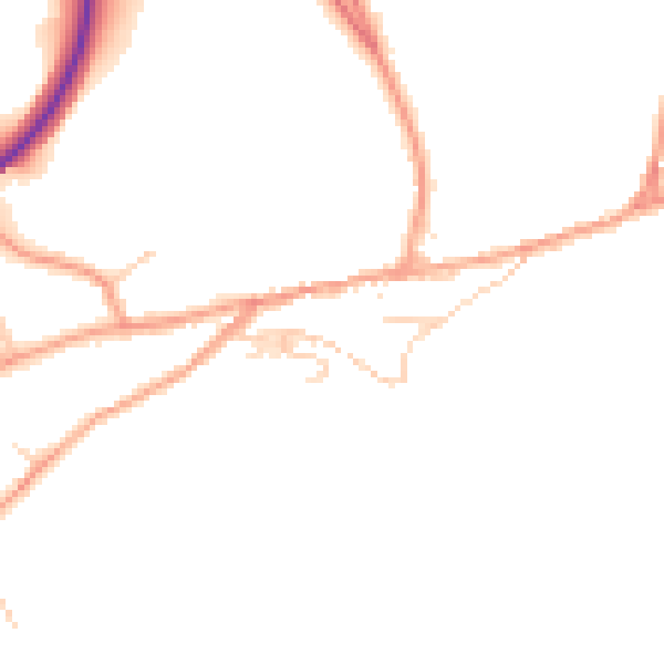Daytime road noise heatmap for TN20 6DD