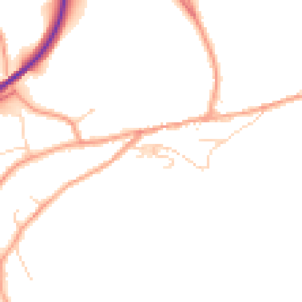 Daytime road noise heatmap for TN20 6DF