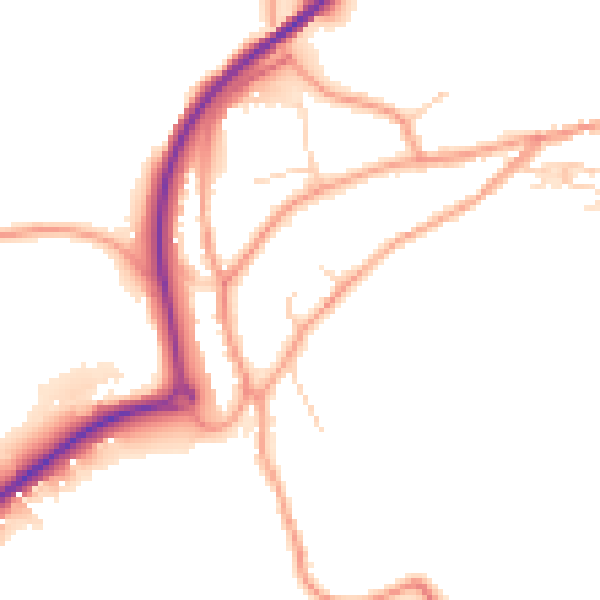 Daytime road noise heatmap for TN20 6DX
