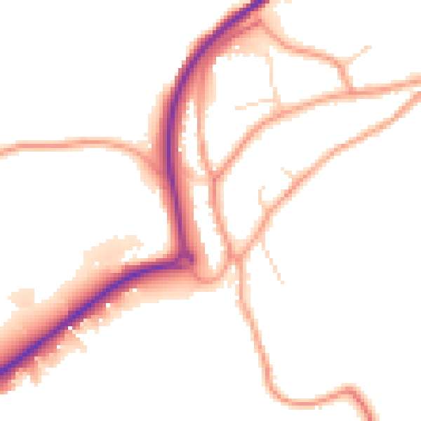 Daytime road noise heatmap for TN20 6EJ