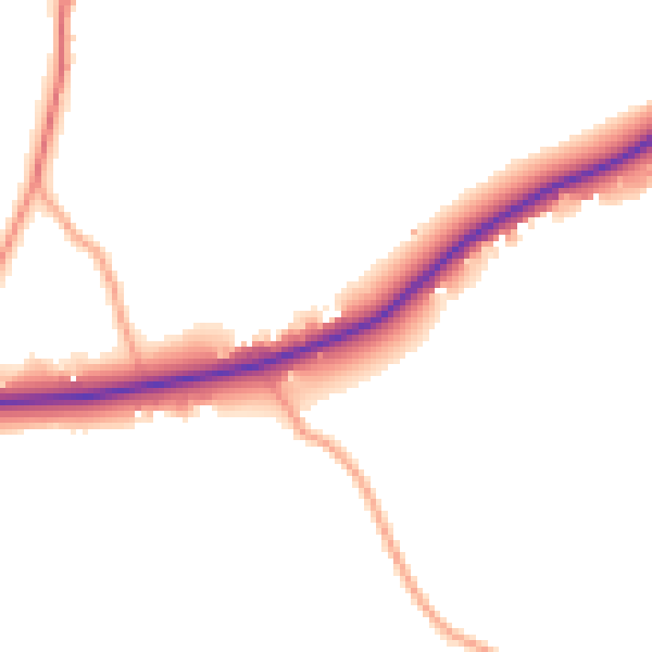 Daytime road noise heatmap for TN20 6HJ