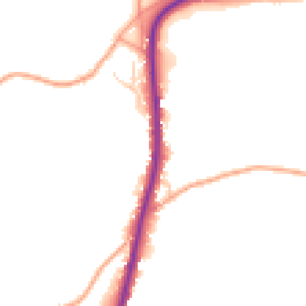 Daytime road noise heatmap for TN20 6HY