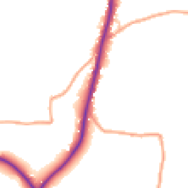 Daytime road noise heatmap for TN20 6JE