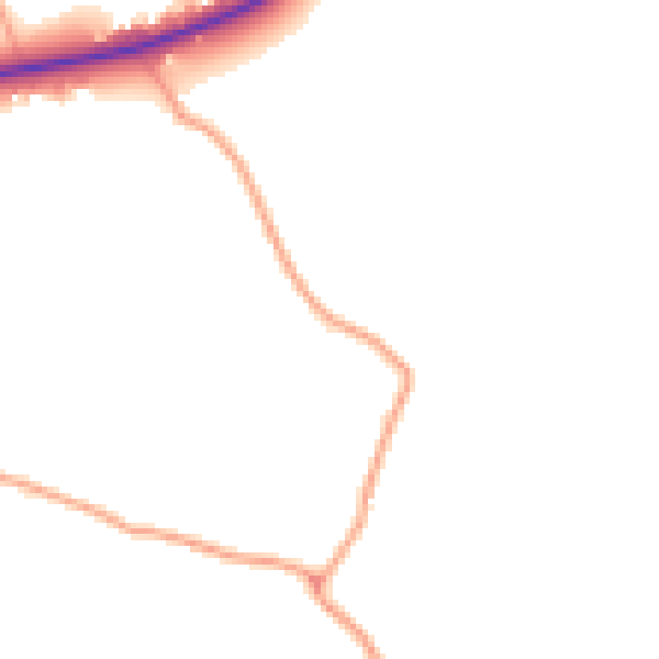 Daytime road noise heatmap for TN20 6JS