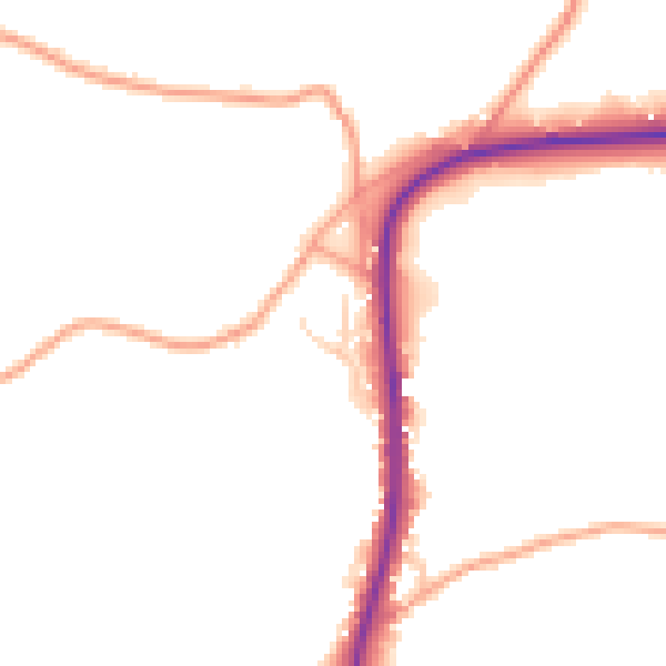Daytime road noise heatmap for TN20 6LH